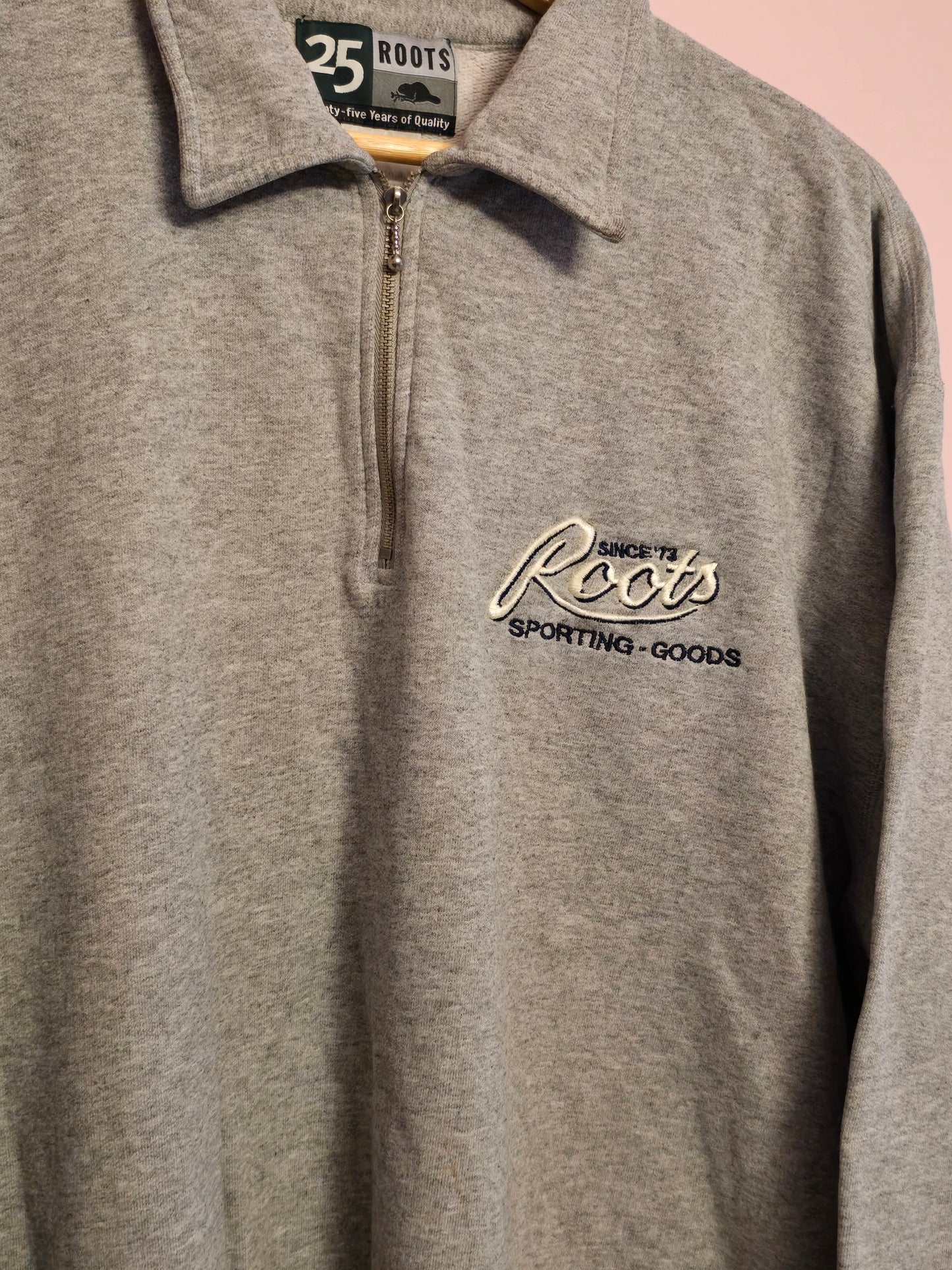 Vintage 90s Roots Embroidered Quarter Zip