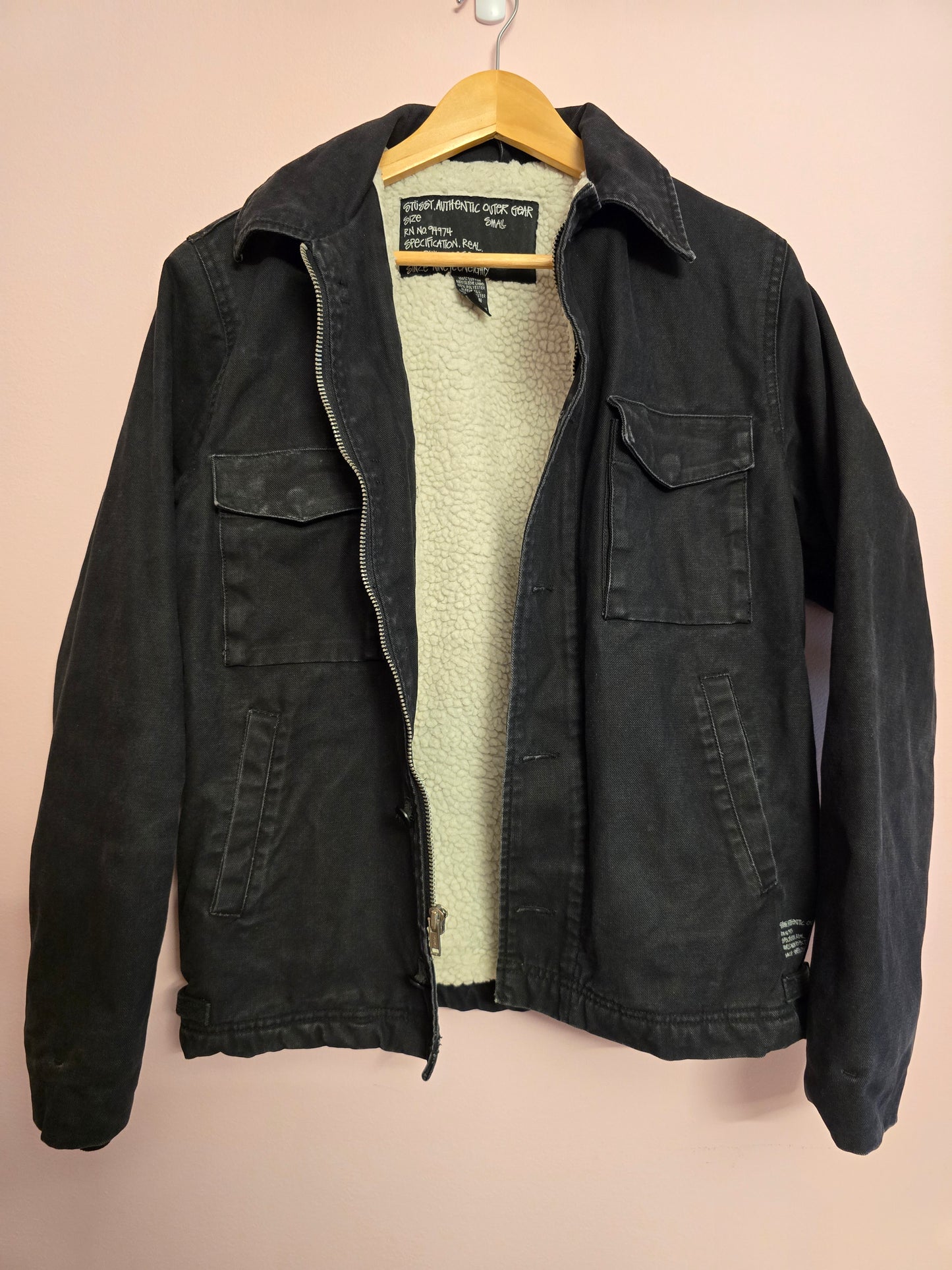 STUSSY Outer Gear Sherpa Lined Denim Jacket